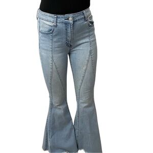 Litz Jeans Bell Bottoms Blue Hippie Casual 70s Boho Denim Mid Rise Flare Size 26